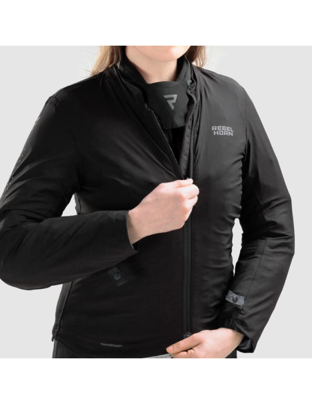 REBELHORN WOMEN'S HIKER 4 BLACK TEXTILE MOTO JACKET