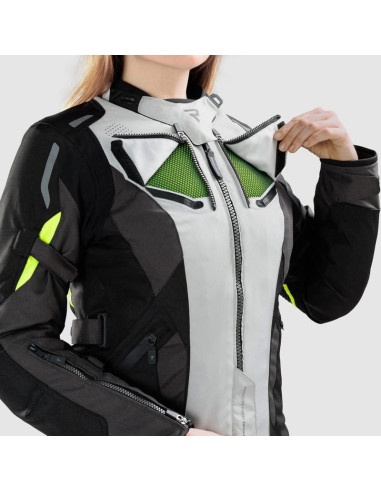 REBELHORN ЖЕНСКАЯ МОТОКУРТКА HIKER 4 GREY/FLUO TEXTILE
