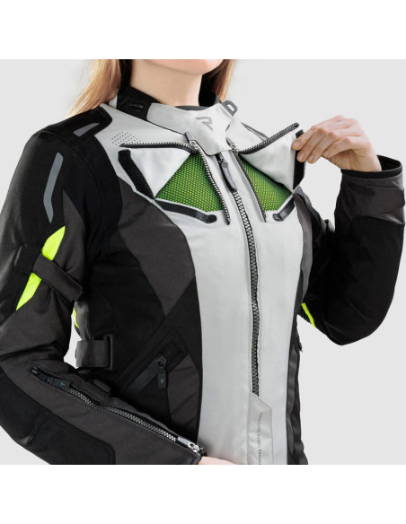 REBELHORN MOTERIŠKA HIKER 4 GREY/FLUO TEKSTILINĖ MOTO STRIUKĖ