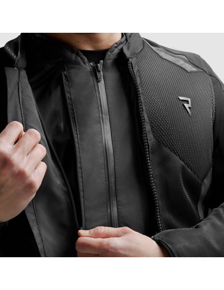 REBELHORN JAX BLACK TEXTILE MOTO JACKET