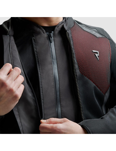 REBELHORN JAX RED TEXTILE MOTO JACKET