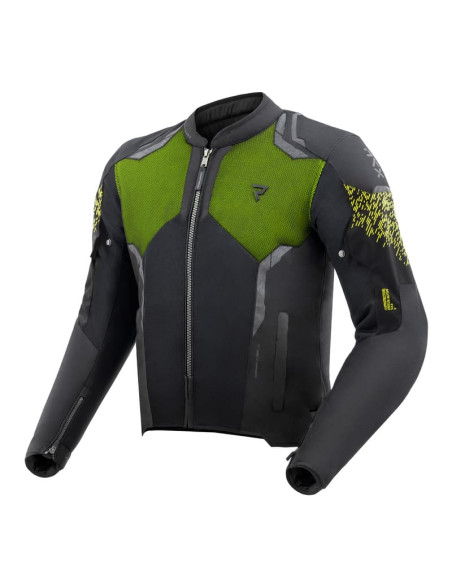 REBELHORN JAX GREEN TEXTILE MOTO JACKET