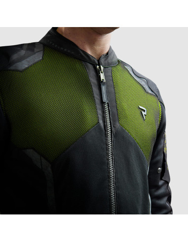 REBELHORN JAX GREEN TEXTILE MOTO JACKET