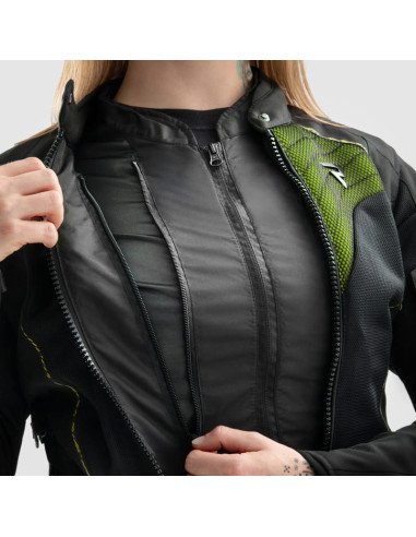 REBELHORN MOTERIŠKA JAX GREEN TEKSTILINĖ MOTO STRIUKĖ