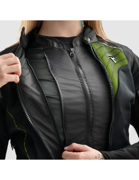 REBELHORN MOTERIŠKA JAX GREEN TEKSTILINĖ MOTO STRIUKĖ
