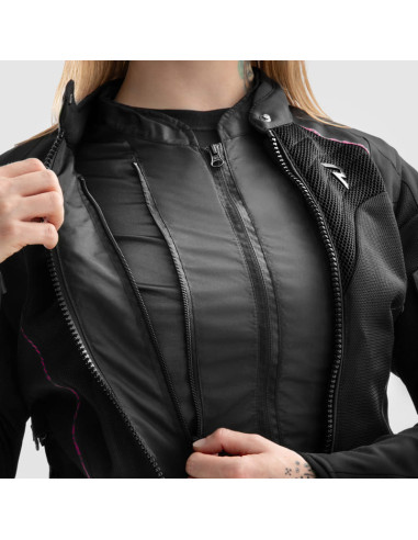 REBELHORN WOMEN'S JAX PINK TEXTILE MOTO JACKET