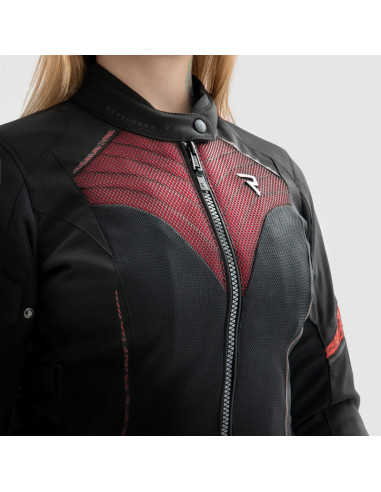 REBELHORN WOMEN'S JAX RED TEXTILE MOTO JACKET