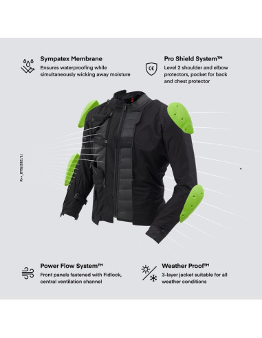 REBELHORN RANGE BLACK TEXTILE MOTO JACKET