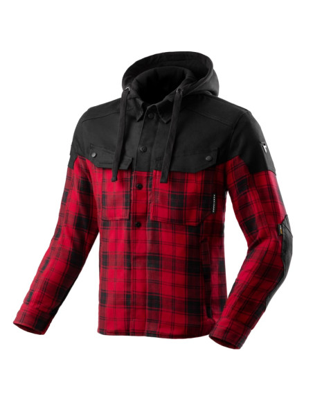 REBELHORN SHIFTER RED TEXTILE MOTO JACKET