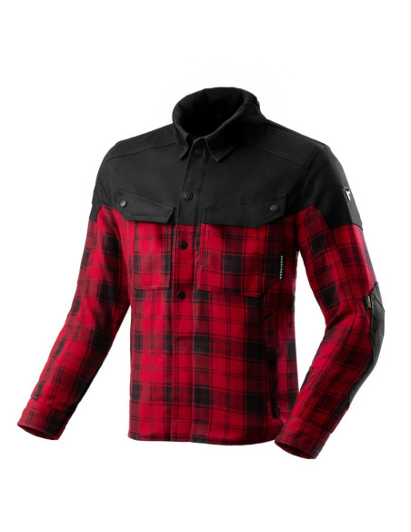 REBELHORN SHIFTER RED TEXTILE MOTO JACKET