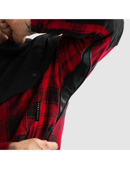 REBELHORN SHIFTER RED TEXTILE MOTO JACKET