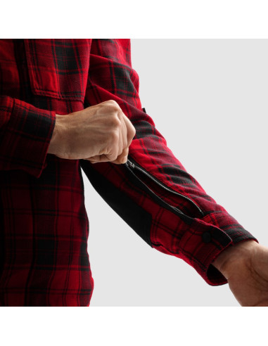 REBELHORN SHIFTER RED TEXTILE MOTO JACKET