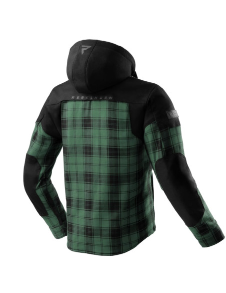 REBELHORN SHIFTER GREEN TEXTILE MOTO JACKET