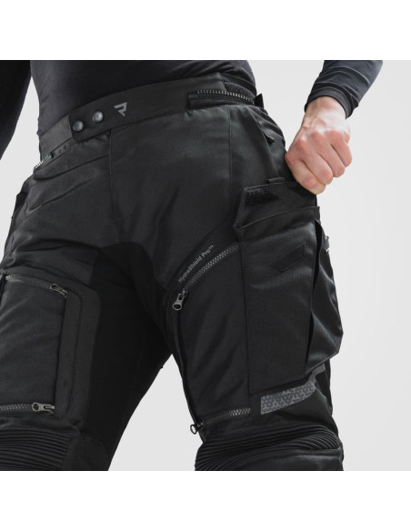 REBELHORN CUBBY 5 BLACK TEXTILE MOTO TROUSERS
