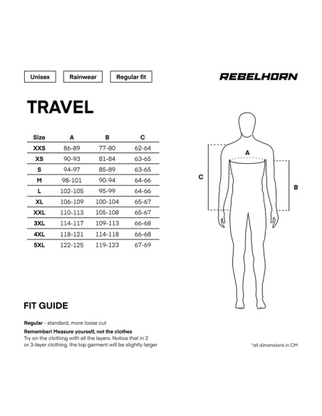 REBELHORN TRAVEL RS BLACK RAIN AND WIND SUIT