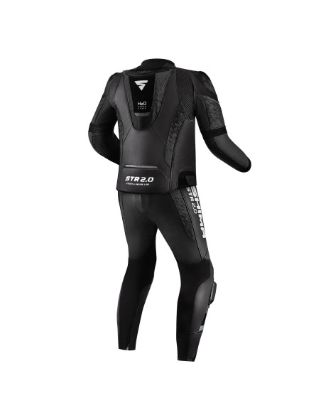 SHIMA STR 2.0 GREY/BLACK 2-PIECE LEATHER MOTO SUIT