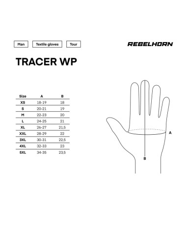 REBELHORN МОТОПЕРЧАТКИ TRACER WP