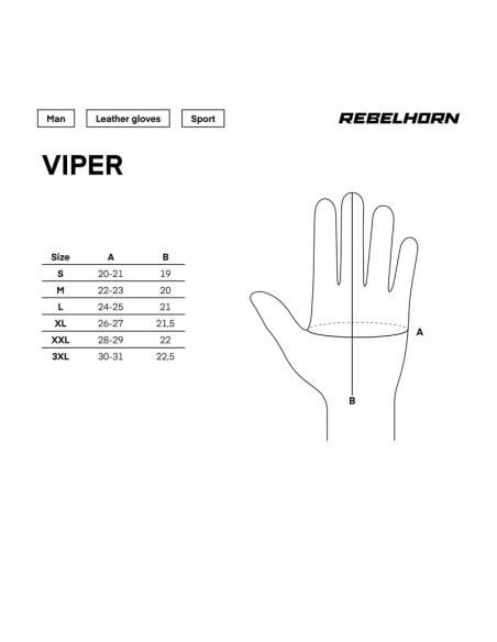 REBELHORN VIPER BLACK MOTO GLOVES