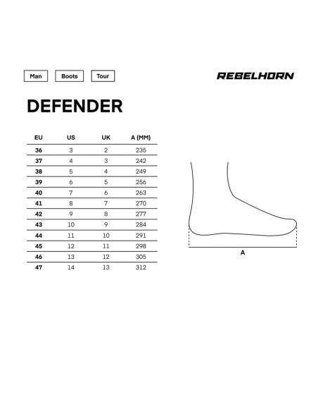 REBELHORN DEFENDER BLACK MOTO SHOES