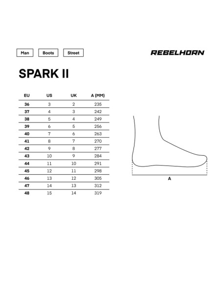REBELHORN SPARK 2 BLACK MOTO SHOES