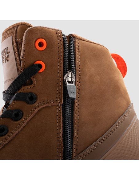 REBELHORN WOMEN'S SPIKE BROWN MOTO BOOTS