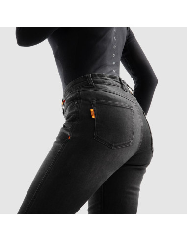 REBELHORN WOMEN'S BRONCO BLACK MOTO JEANS