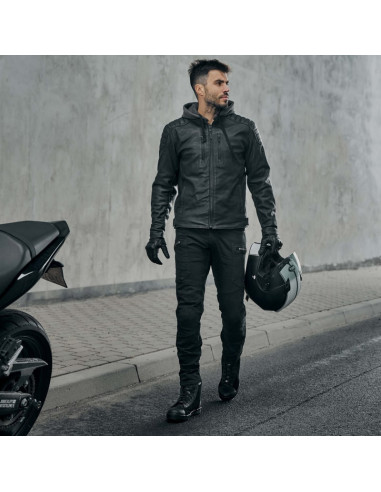 REBELHORN URBAN 3 BLACK MOTO JEANS
