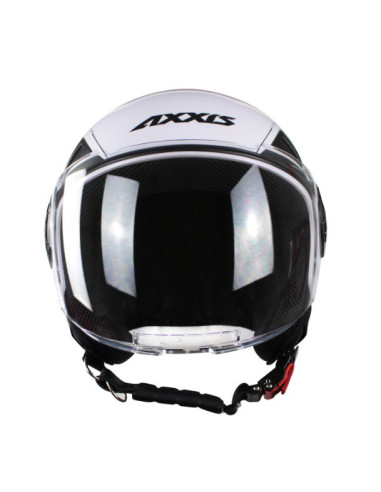 AXXIS JET METRO WHITE ATVIRAS MOTO ŠALMAS
