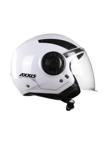 AXXIS JET METRO WHITE ATVIRAS MOTO ŠALMAS