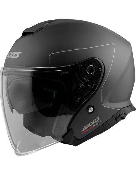 AXXIS MIRAGE MATT BLACK ATVIRAS MOTO ŠALMAS