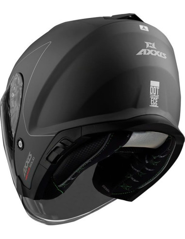 AXXIS MIRAGE MATT BLACK ATVIRAS MOTO ŠALMAS