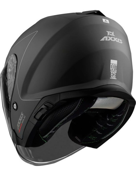 AXXIS MIRAGE MATT BLACK ATVIRAS MOTO ŠALMAS