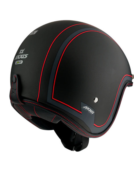 AXXIS JET HORNET MATT BLACK/RED ATVIRAS MOTO ŠALMAS