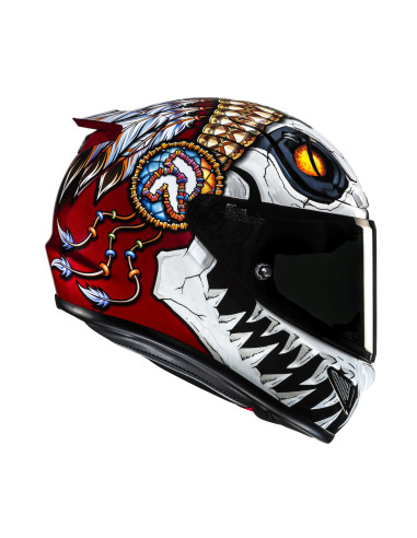 HJC RPHA 12 SKULLY/MC1 SPORTINIS/UŽDARAS MOTO ŠALMAS