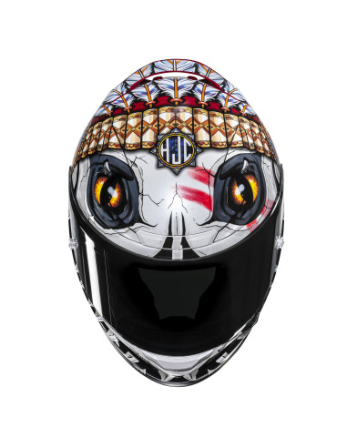 HJC RPHA 12 SKULLY/MC1 SPORTINIS/UŽDARAS MOTO ŠALMAS
