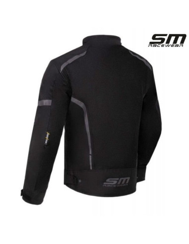 SM AIRWAVE BLACK TEXTILE MOTO JACKET