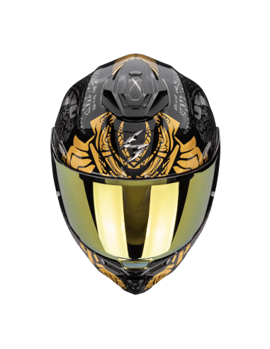 SCORPION EXO-1500 AIR APUS BLACK/GREY/GOLD SPORTINIS/UŽDARAS MOTO ŠALMAS