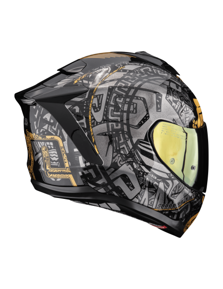 SCORPION СПОРТИВНЫЙ/ВНУТРЕННИЙ МОТОШЛЕМ EXO-1500 AIR APUS ЧЕРНЫЙ/СЕРЫЙ/ЗОЛОТОЙ