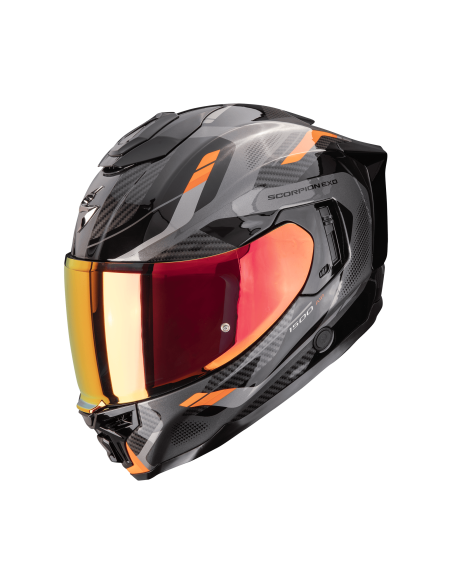 SCORPION EXO-1500 AIR SLEEK BLACK/ORANGE SPORTINIS/UŽDARAS MOTO ŠALMAS