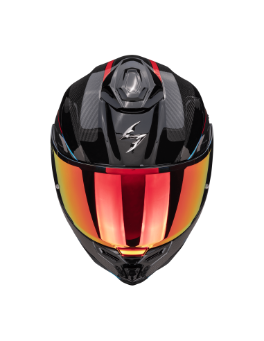 SCORPION EXO-1500 AIR CARBON MUNDI BLACK/RED SPORTINIS/UŽDARAS MOTO ŠALMAS