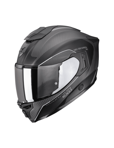 SCORPION EXO-1500 AIR CARBON MUNDI MATT BLACK/SILVER SPORTINIS/UŽDARAS MOTO ŠALMAS
