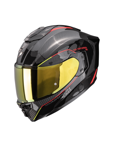 SCORPION СПОРТИВНЫЙ/ЗАКРЫТЫЙ ШЛЕМ EXO-1500 AIR CARBON MUNDI ЧЕРНЫЙ/КРАСНЫЙ/ЖЕЛТЫЙ