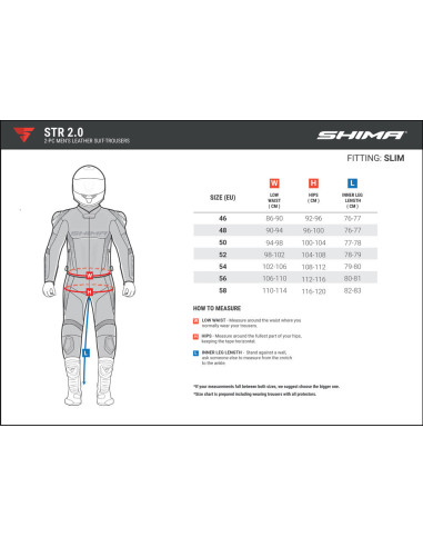 SHIMA КРАСНЫЙ/ЧЕРНЫЙ КОЖАНЫЙ МОТОКОСТЮМ STR 2.0 ИЗ 2 ЧАСТЕЙ