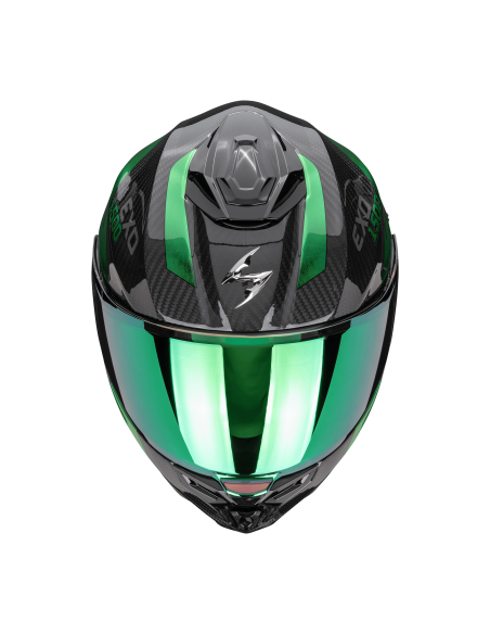 SCORPION EXO-1500 AIR CARBON PLATTED GREEN SPORTINIS/UŽDARAS MOTO ŠALMAS