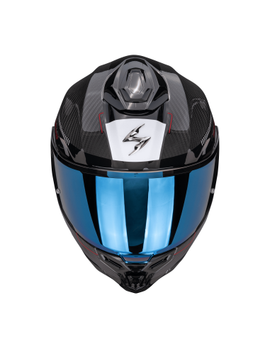 SCORPION EXO-1500 AIR CARBON ZITY BLACK/RED/BLUE SPORTINIS/UŽDARAS MOTO ŠALMAS