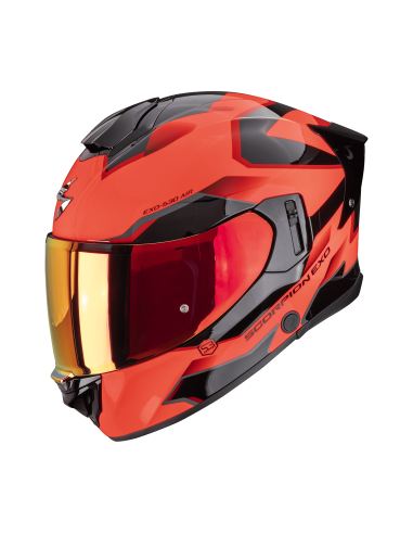 SCORPION EXO-530 EVO AIR CLIP RED/BLACK SPORTINIS/UŽDARAS MOTO ŠALMAS