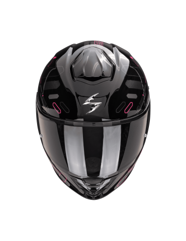 SCORPION EXO-530 EVO AIR FOND BLACK/PINK SPORTINIS/UŽDARAS MOTO ŠALMAS