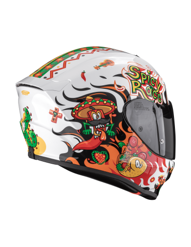 SCORPION EXO-JNR YUCATAN WHITE SPORTS/INDOOR MOTORCYCLE HELMET