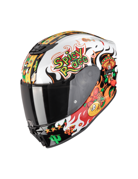 SCORPION EXO-JNR YUCATAN WHITE SPORTINIS/UŽDARAS MOTO ŠALMAS