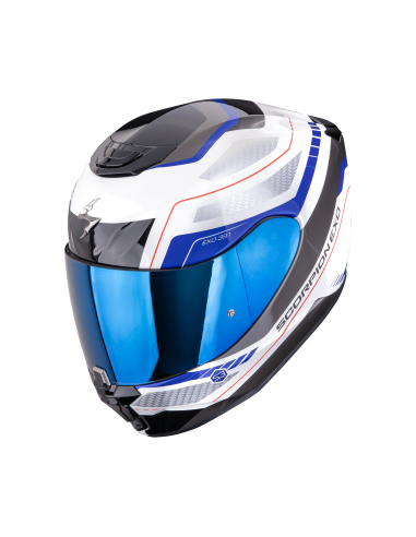 SCORPION EXO-391 LEO WHITE/BLUE SPORTS/ENCLOSED MOTORCYCLE HELMET